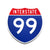 Interstate 99 Number Only road sign replica front view
