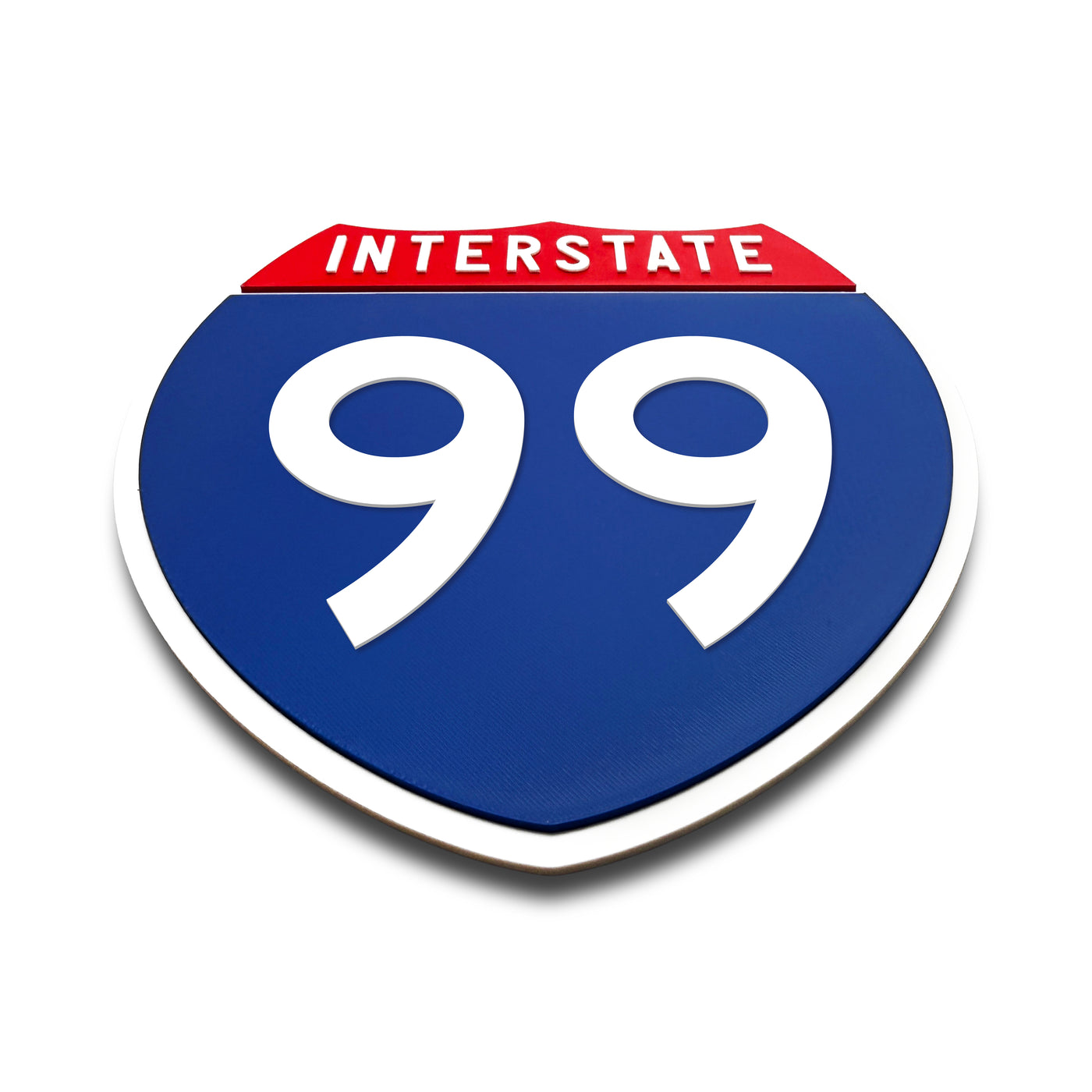 Interstate 99 Number Only road sign replica flat view
