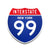 Interstate 99 New York road sign replica front view