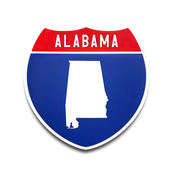 Alabama Interstate Shield Silhouette sign front view