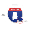 Alabama Interstate Shield Silhouette sign dimension view