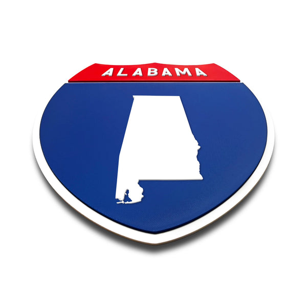 Alabama Interstate Shield Silhouette sign flat view