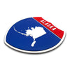 Alaska Interstate Shield Silhouette sign three quarter view