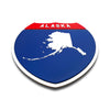 Alaska Interstate Shield Silhouette sign flat view