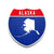 Alaska Interstate Shield Silhouette sign front view