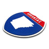 Arkansas Interstate Shield Silhouette sign three quarter view