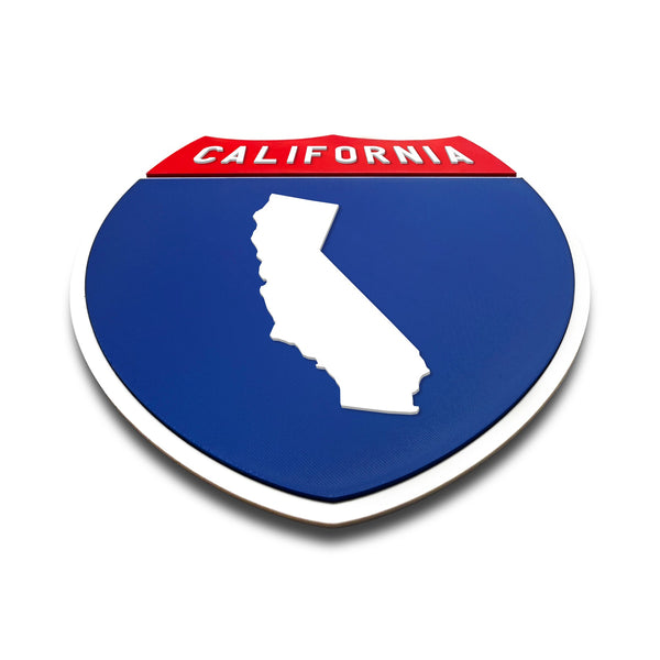 California Interstate Shield Silhouette sign flat view