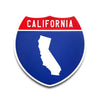 California Interstate Shield Silhouette sign front view