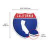 California Interstate Shield Silhouette sign dimension view