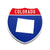 Colorado Interstate Shield Silhouette sign front view