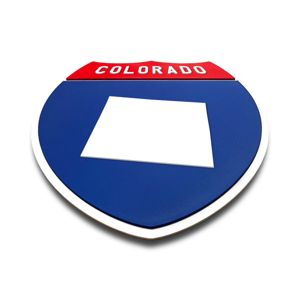 Colorado Interstate Shield Silhouette sign flat view