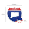 Connecticut Interstate Shield Silhouette sign dimension view