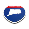 Connecticut Interstate Shield Silhouette sign flat view