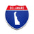 Delaware Interstate Shield Silhouette sign front view