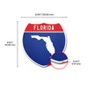 Florida Interstate Shield Silhouette sign dimension view
