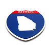 Georgia Interstate Shield Silhouette sign flat view