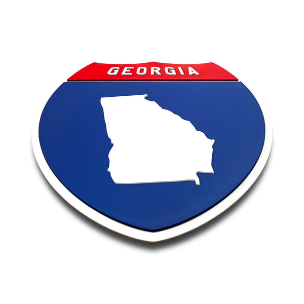 Georgia Interstate Shield Silhouette sign flat view