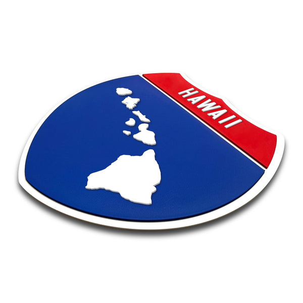 Hawaii Interstate Shield Silhouette sign three quarter view