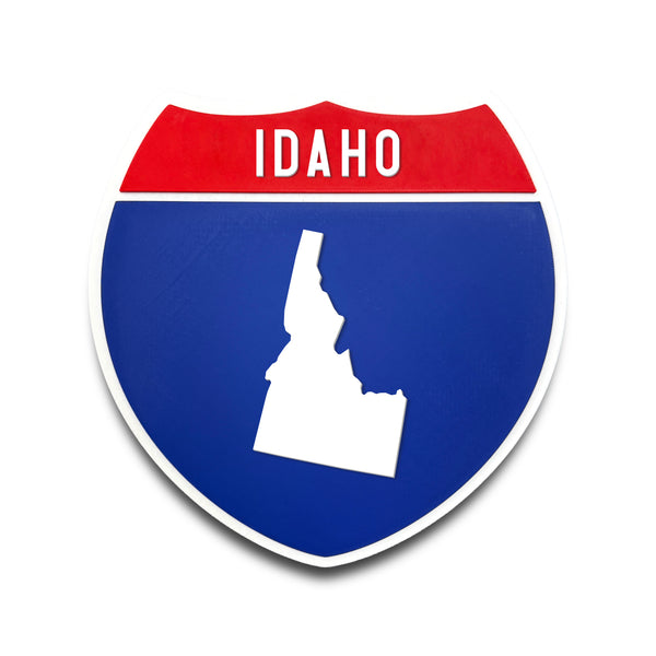 Idaho Interstate Shield Silhouette sign front view