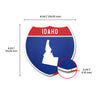 Idaho Interstate Shield Silhouette sign dimension view