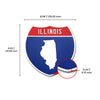 Illinois Interstate Shield Silhouette sign dimension view