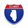 Illinois Interstate Shield Silhouette sign front view
