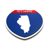 Illinois Interstate Shield Silhouette sign flat view