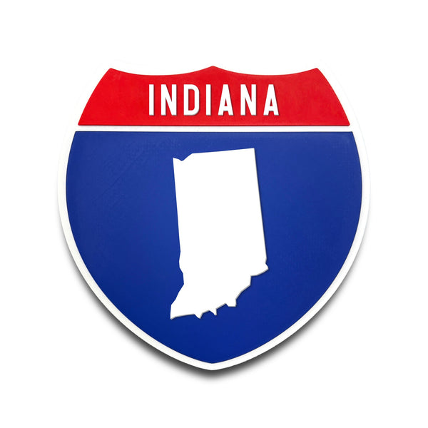 Indiana Interstate Shield Silhouette sign front view