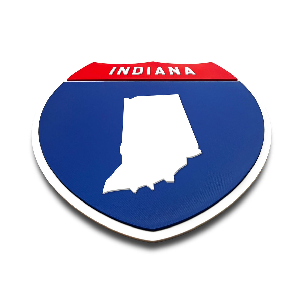 Indiana Interstate Shield Silhouette sign flat view