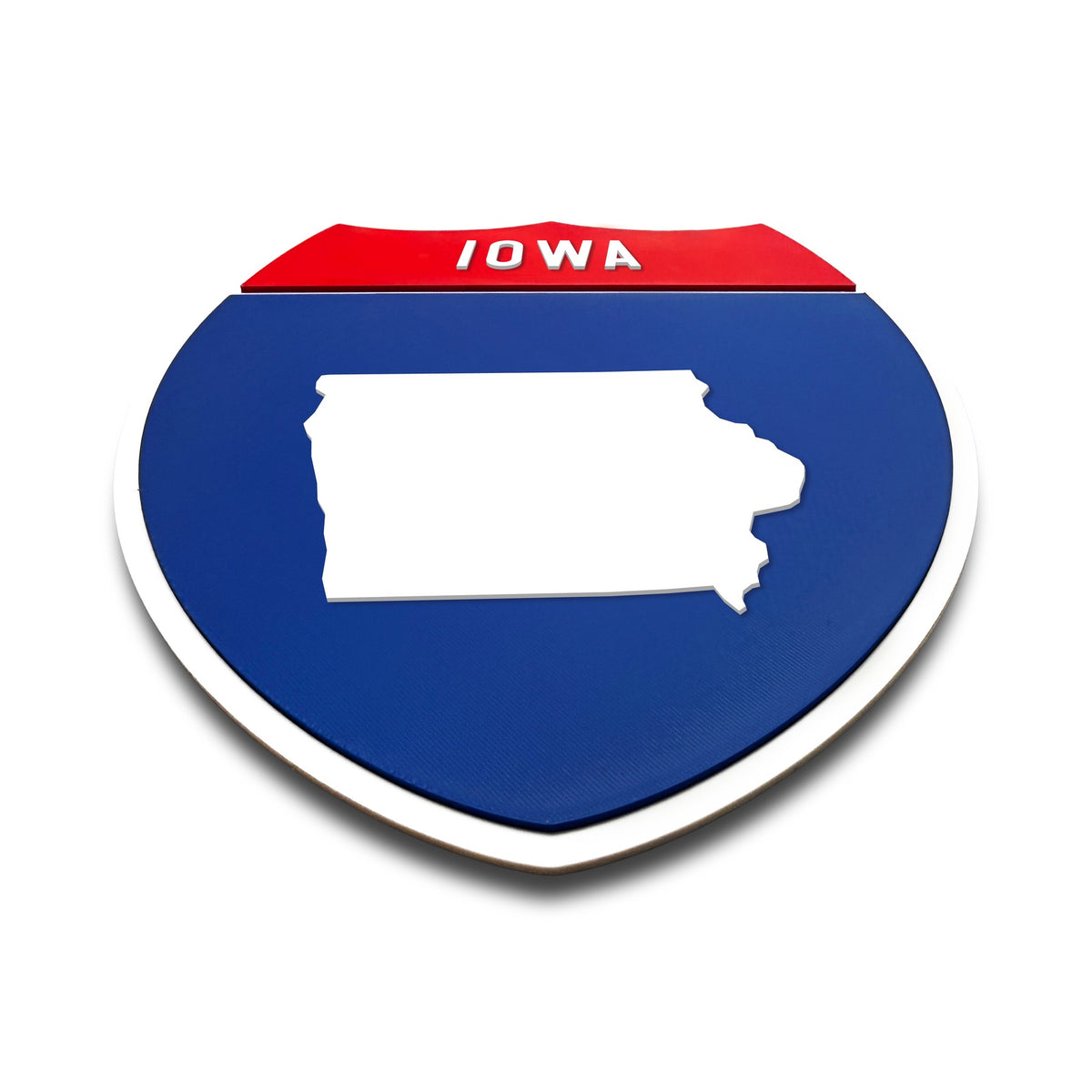 Iowa Interstate Shield Silhouette sign flat view