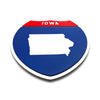 Iowa Interstate Shield Silhouette sign flat view