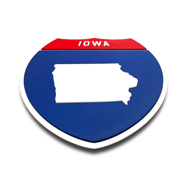 Iowa Interstate Shield Silhouette sign flat view