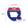 Iowa Interstate Shield Silhouette sign dimension view