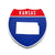 Kansas Interstate Shield Silhouette sign front view