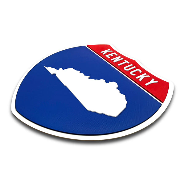 Kentucky Interstate Shield Silhouette sign three quarter view
