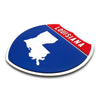 Louisiana Interstate Shield Silhouette sign three quarter view