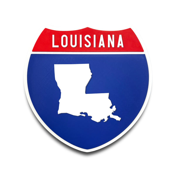 Louisiana Interstate Shield Silhouette sign front view