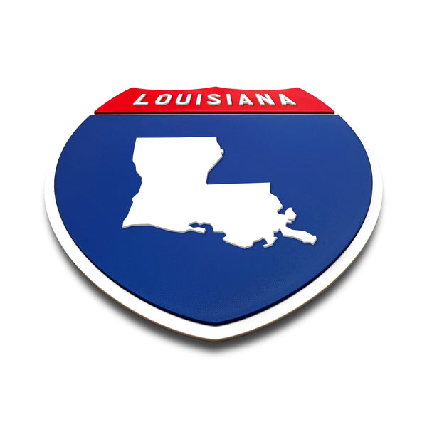Louisiana Interstate Shield Silhouette sign flat view