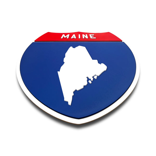 Maine Interstate Shield Silhouette sign flat view