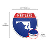 Maryland Interstate Shield Silhouette sign dimension view