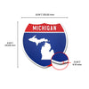 Michigan Interstate Shield Silhouette sign dimension view