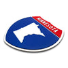 Minnesota Interstate Shield Silhouette sign three quarter view