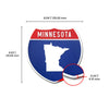 Minnesota Interstate Shield Silhouette sign dimension view