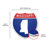 Mississippi Interstate Shield Silhouette sign dimension view