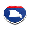 Missouri Interstate Shield Silhouette sign flat view