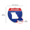 Missouri Interstate Shield Silhouette sign dimension view