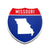 Missouri Interstate Shield Silhouette sign front view