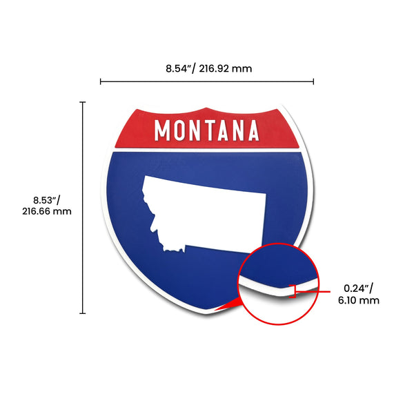 Montana Interstate Shield Silhouette sign dimension view
