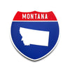 Montana Interstate Shield Silhouette sign front view