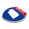 Nebraska Interstate Shield Silhouette sign three quarter view